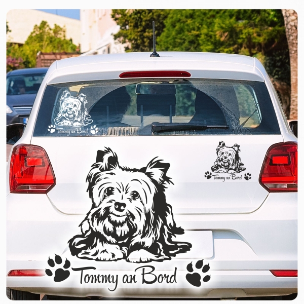 Yorkshire Terrier Hund Name Aufkleber Auto Yorki Autoaufkleber Sticker A4098